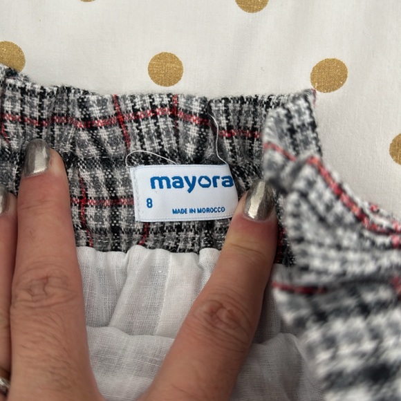 MAYORAL PLEATED PLAID GIRL SHORTS - Picture 3 of 4